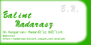 balint madarasz business card